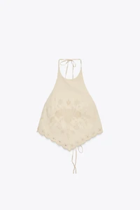 EMBROIDERED POPLIN TOP