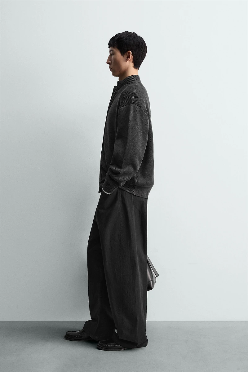 GILET EN MAILLE STRUCTURÉE LAVÉE