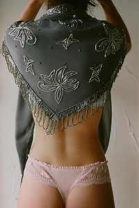 TRIANGULAR EMBROIDERED BEAD SCARF