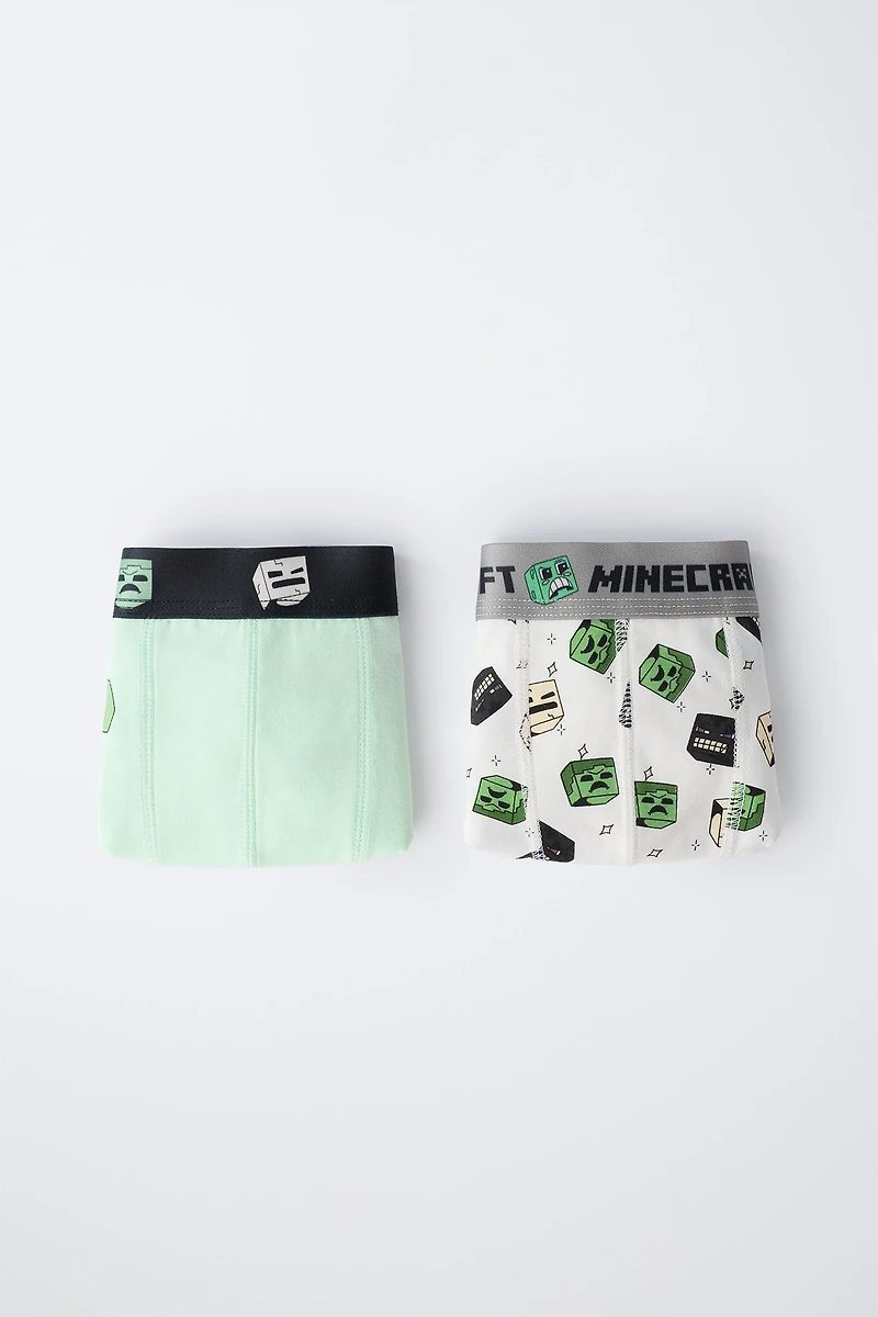 6-14 ANS/ LOT DE DEUX BOXERS MINECRAFT © MOJANG AB. ™