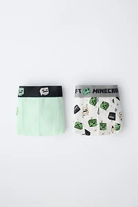 6-14 ANS/ LOT DE DEUX BOXERS MINECRAFT © MOJANG AB. ™