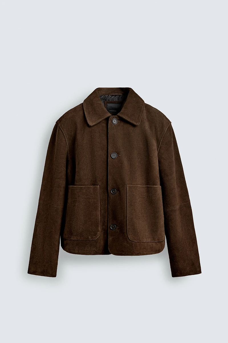 BLOUSON EN CUIR DAIM