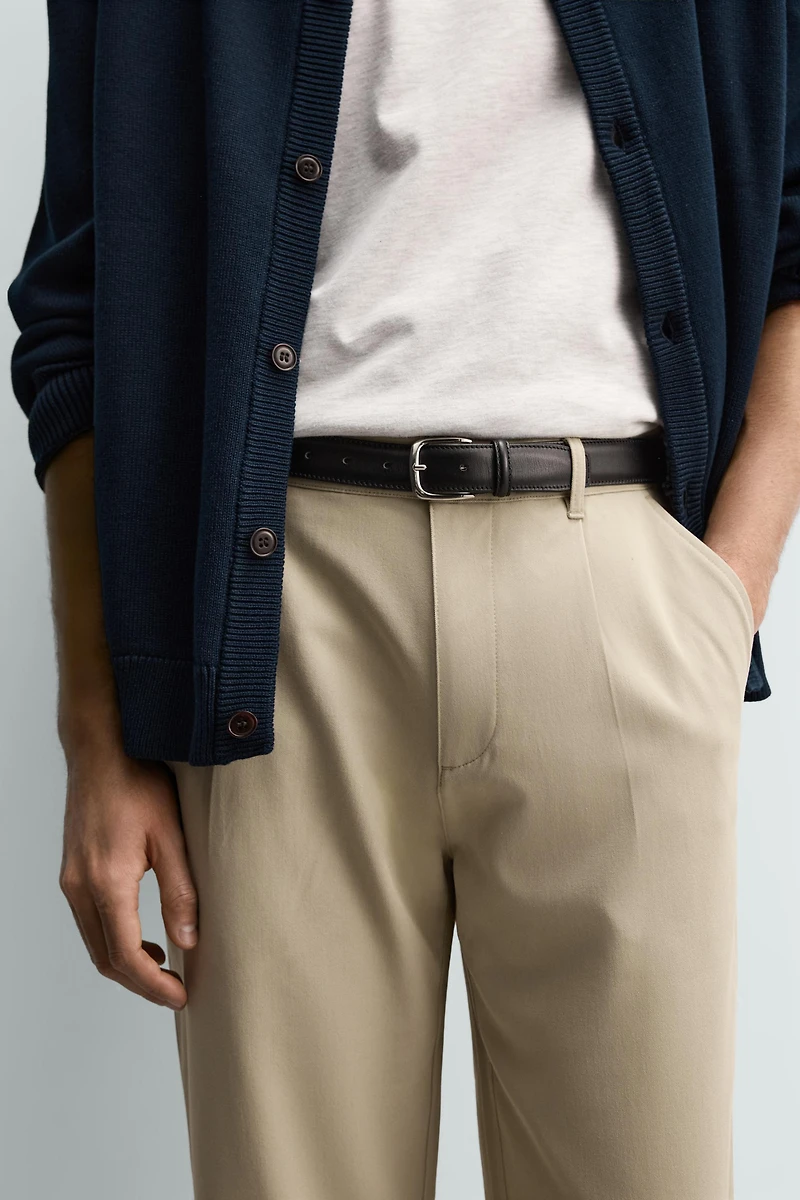 STRAIGHT FIT STRETCH PANTS