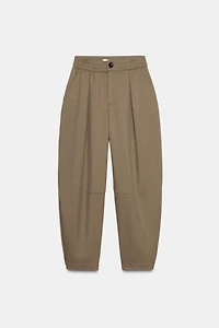 ELASTIC WAIST TAPERED PANTS