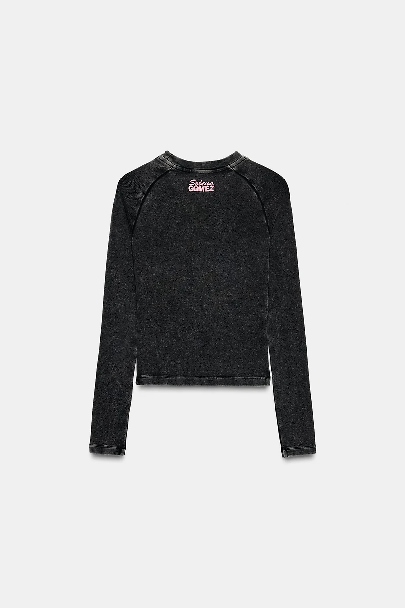 SELENA GOMEZ RIBBED T-SHIRT