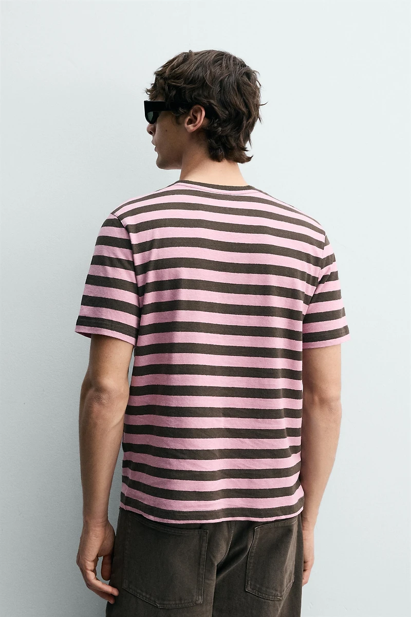 T-SHIRT EN JACQUARD À RAYURES