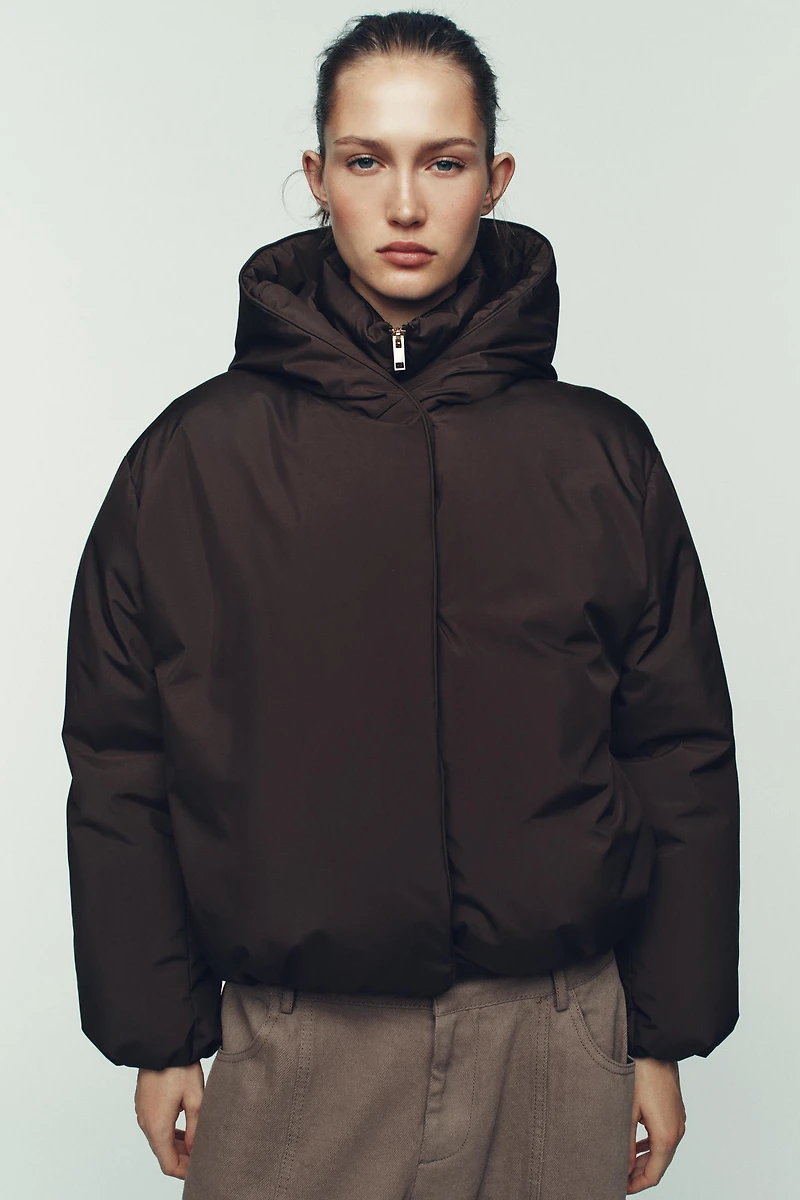 ANORAK MATELASSÉ À CAPUCHE DÉPERLANT COUPE-VENT