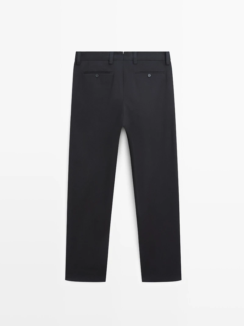 Tailored fit barrel trousers