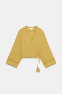 LACE TRIM WRAP JACKET