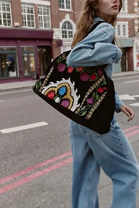EMBROIDERED VELVET TRAVEL BAG
