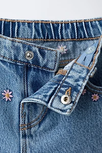 EMBROIDERED FLORAL CULOTTE JEANS