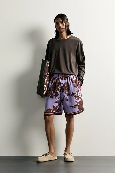 RELAXED FIT 100% SILK PRINTED COMBINED LIMITED EDITION SHORTS