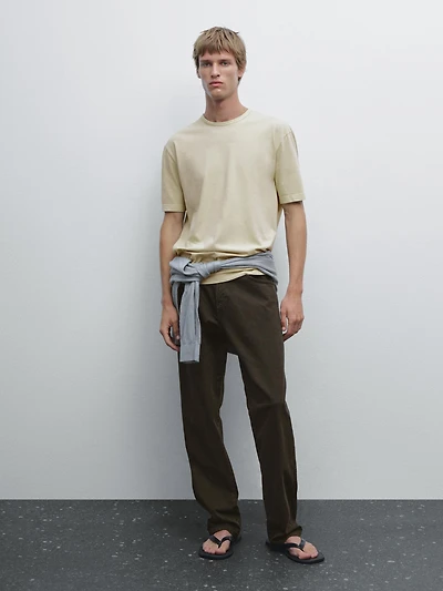 Distressed-effect short sleeve T-shirt