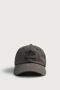 WASHED EMBROIDERED TEXT CAP
