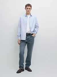 100% cotton regular fit striped shirt