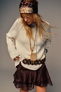 BELTED RUFFLE SKORT