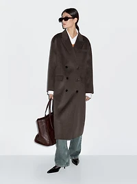 Long wool blend surplice coat