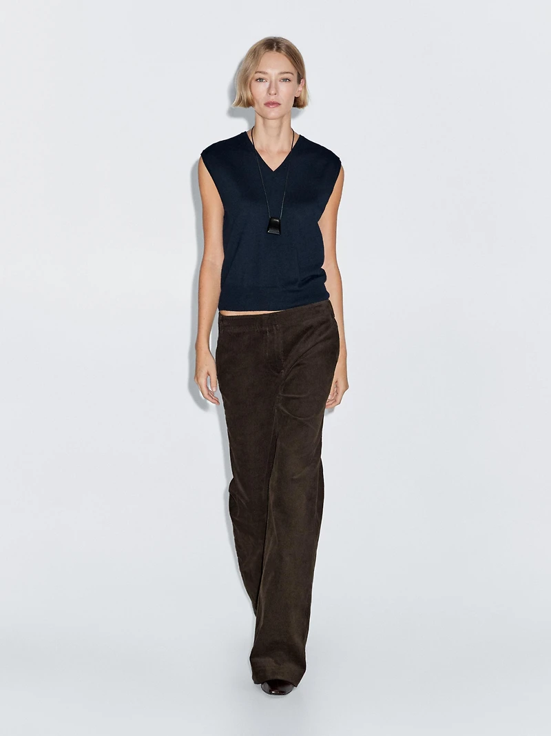 Flared corduroy trousers