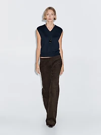 Flared corduroy trousers
