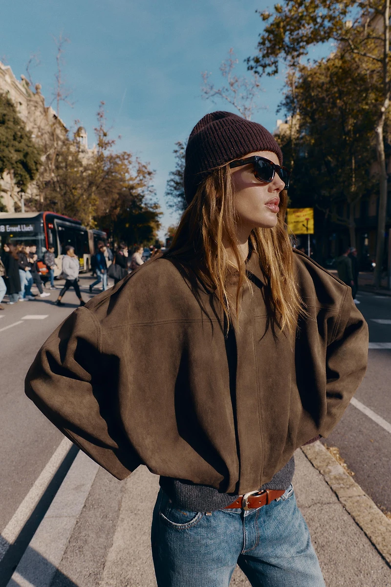 VESTE BOMBER EFFET DAIM