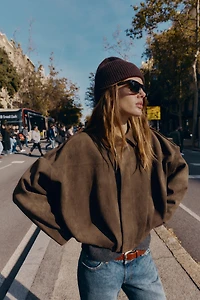 VESTE BOMBER EFFET DAIM