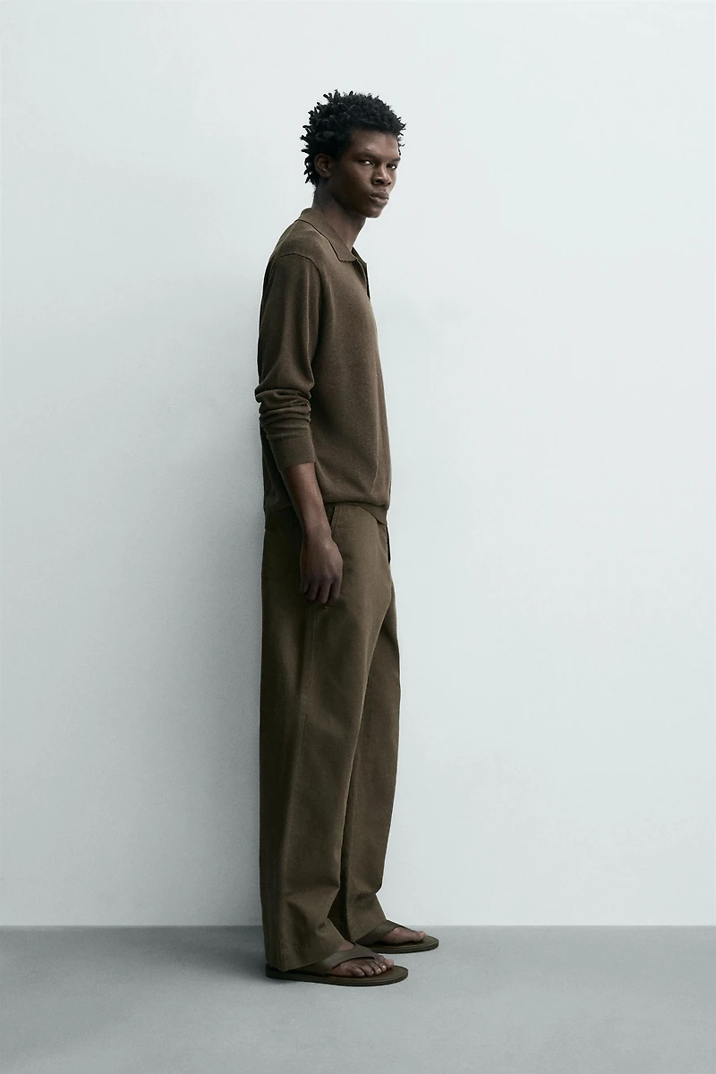 COTTON SILK KNIT POLO SHIRT