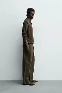 COTTON SILK KNIT POLO SHIRT