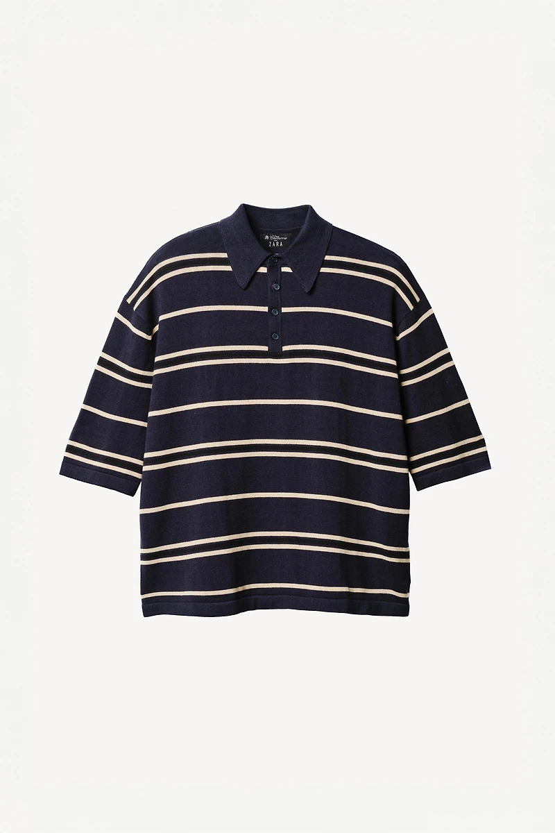 STRIPED KNIT POLO SHIRT WILLY CHAVARRIA X ZARA