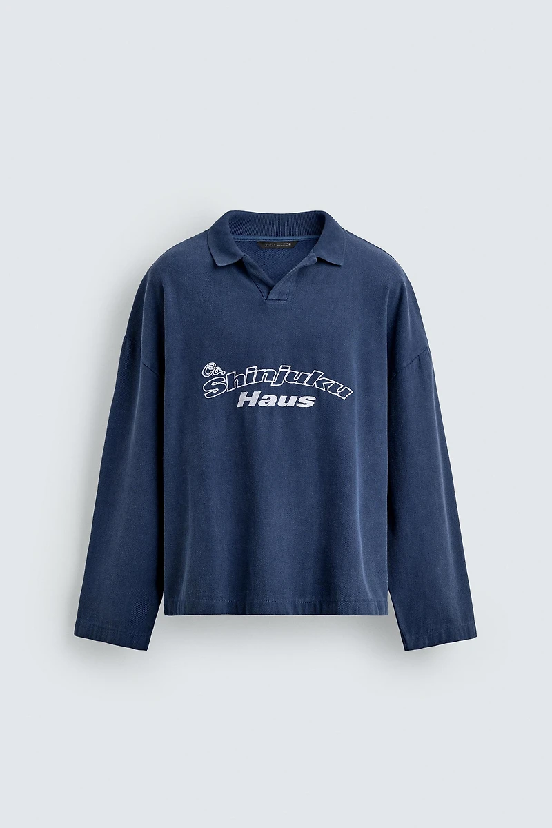 EMBROIDERED TEXTURED POLO SHIRT