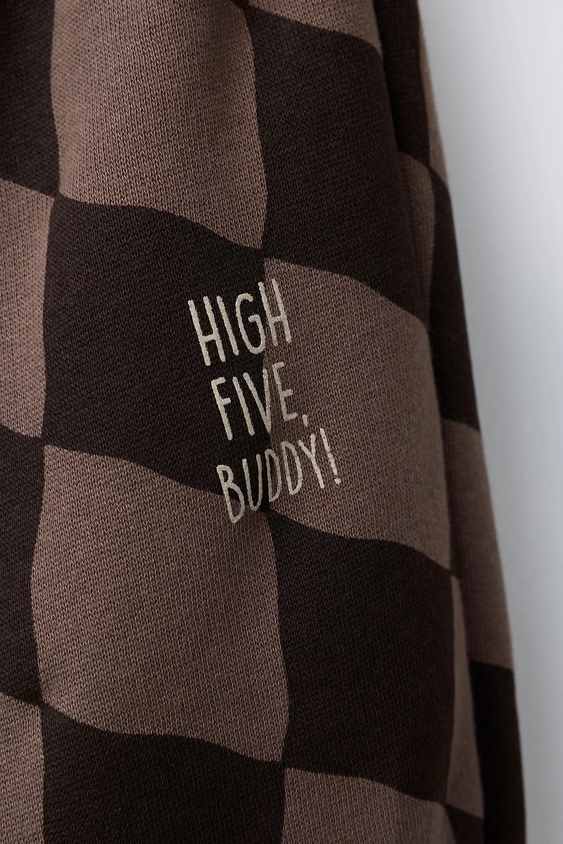 PLUSH DIAMOND PATTERN PANTS