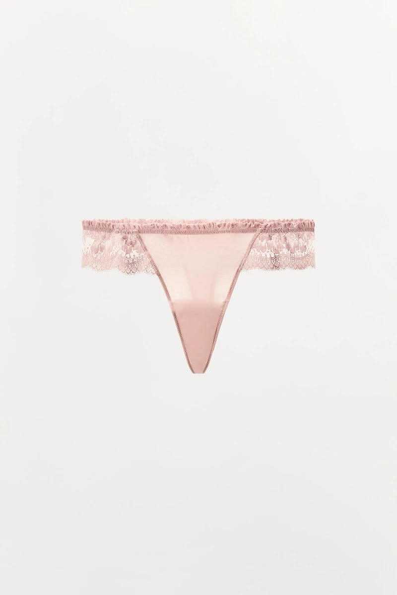 COMBINATION LACE THONG