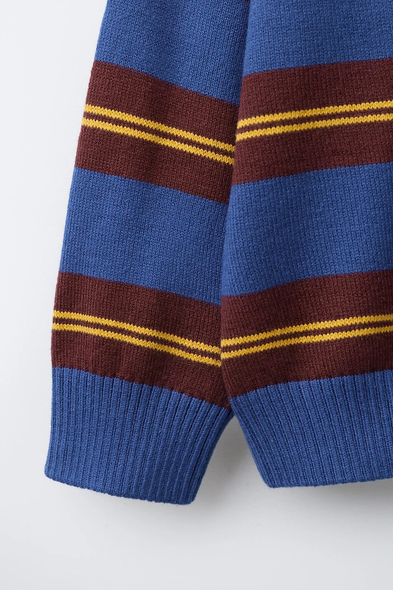 STRIPED KNIT POLO SHIRT