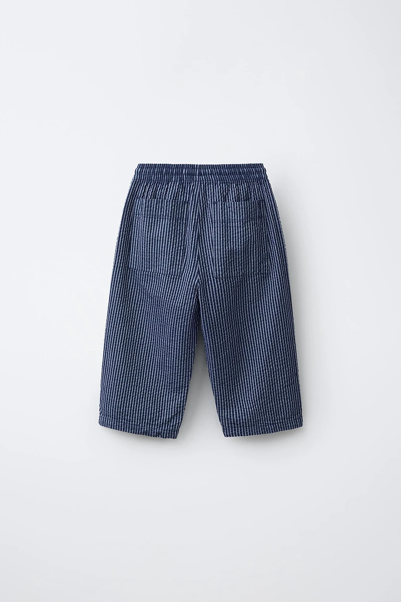 STRIPED SEERSUCKER PANTS