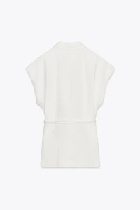 ZW COLLECTION DOUBLE BREASTED LINEN VEST