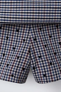 JUPE-SHORT À CARREAUX CŒURS FLOQUÉS