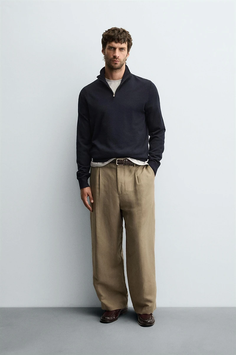 PULL 100 % LAINE COL ZIPPÉ