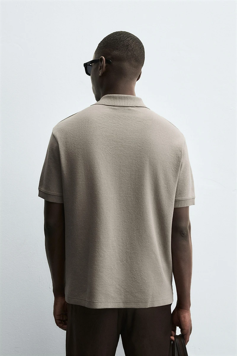 TEXTURED REGULAR FIT POLO SHIRT