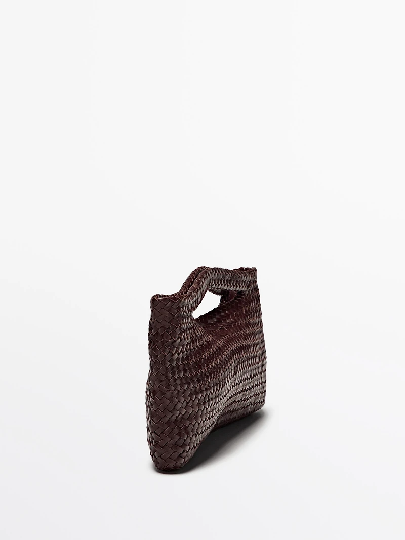 Mini-sac en cuir nappa tressé