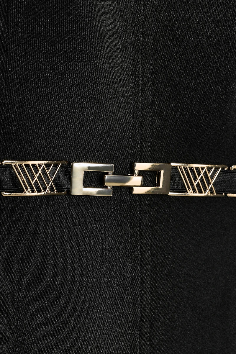 ROBE MINI AVEC CEINTURE DORÉE
