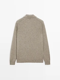 Pull en maille col polo de coton mélangé