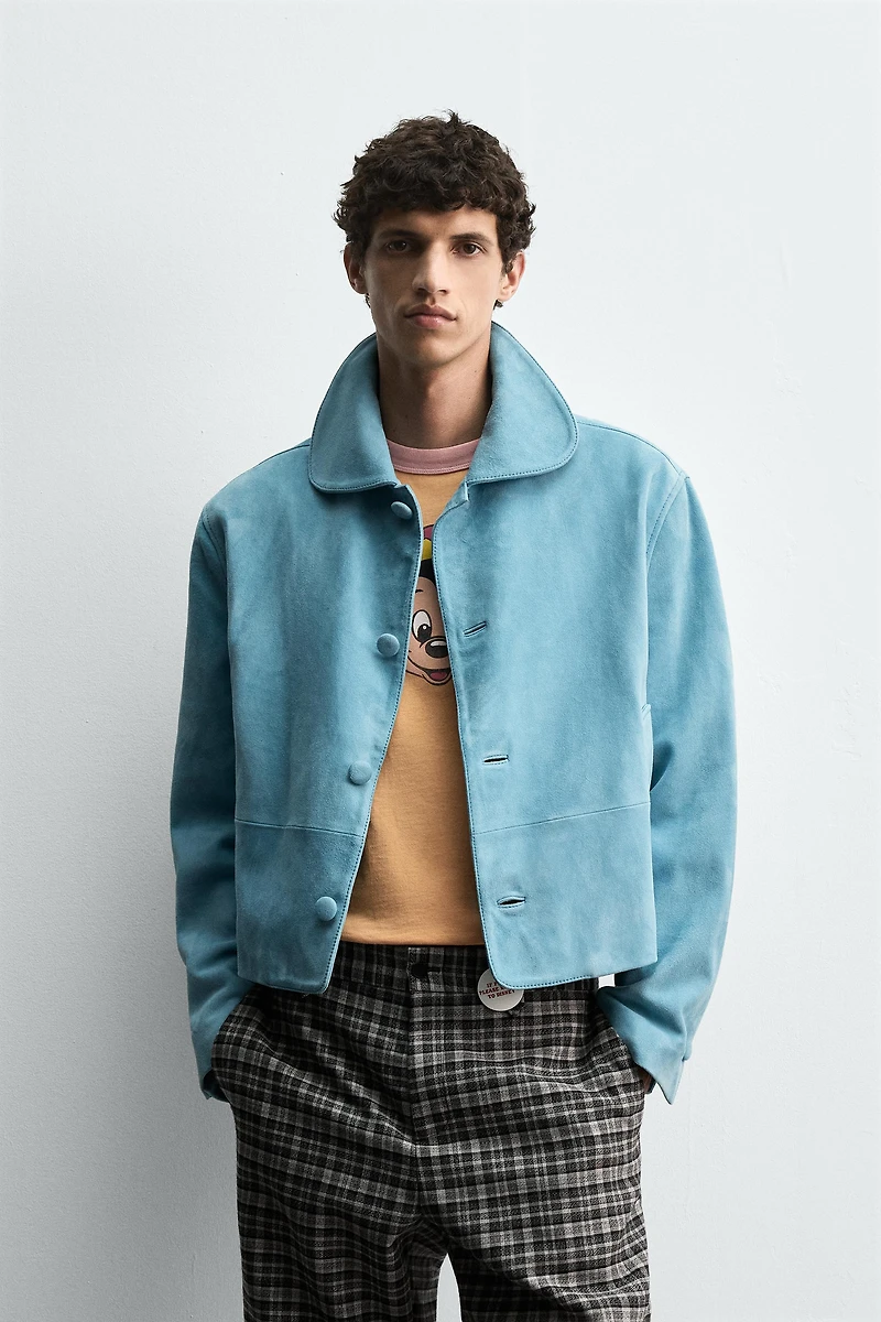SUEDE LEATHER JACKET HARRY LAMBERT FOR ZARA X DISNEY