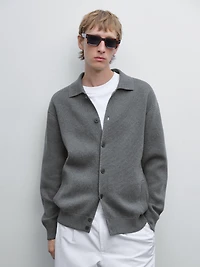 Cotton knit cardigan with buttons