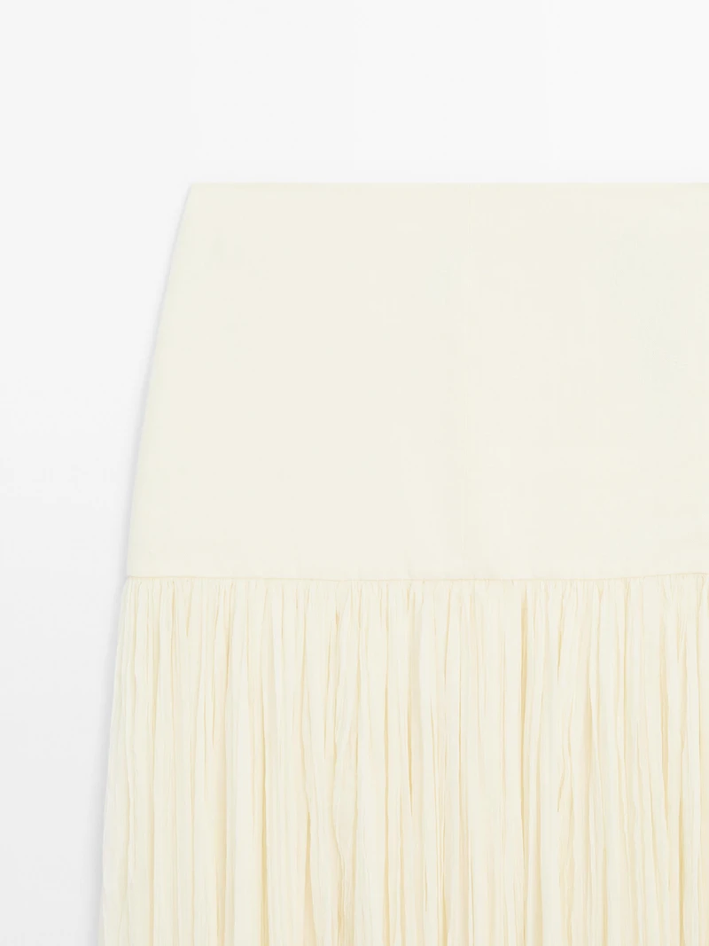 Long silk blend skirt with corset belt - Studio