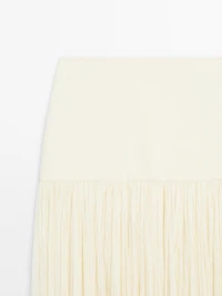 Long silk blend skirt with corset belt - Studio