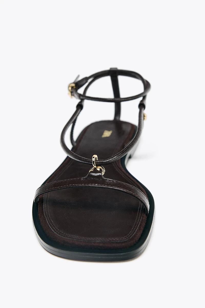 LEATHER THIN STRAP SANDALS
