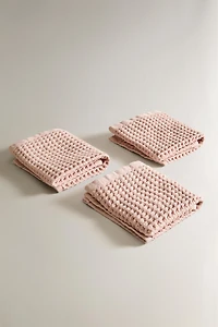 WAFFLE COTTON HAND TOWEL (PACK OF 3)
