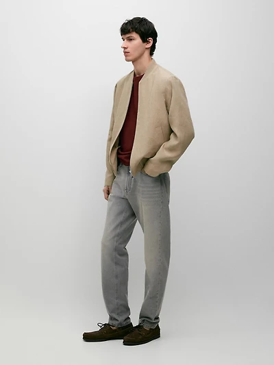 Linen bomber jacket
