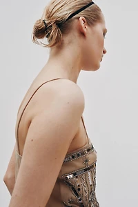 TOP EN TULLE À FANTAISIE ET PAILLETTES