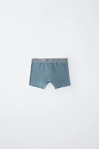 6-14 YEARS/FIVE-PACK OF EMBOSSED TEXT BOXERS