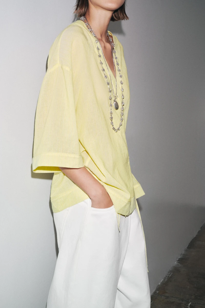 KIMONO RAYURES À NŒUDS ZW COLLECTION
